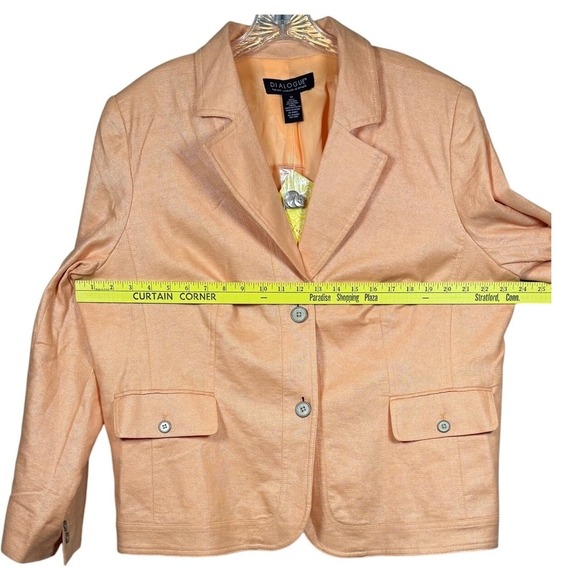 NWT Dialogue Linen Jacket, Peach, Plus Size 1X - Picture 3 of 10